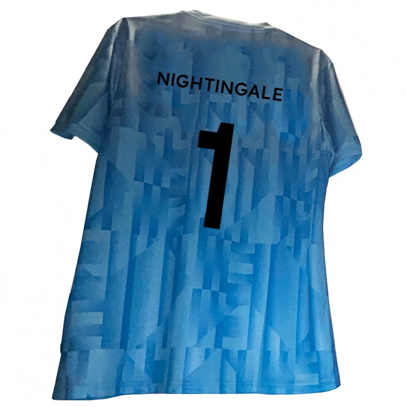 Danxen Mujer Camiseta Ben Nightingale #1 Azul Blanco Portero Equipación 2025/26 La Camisa México