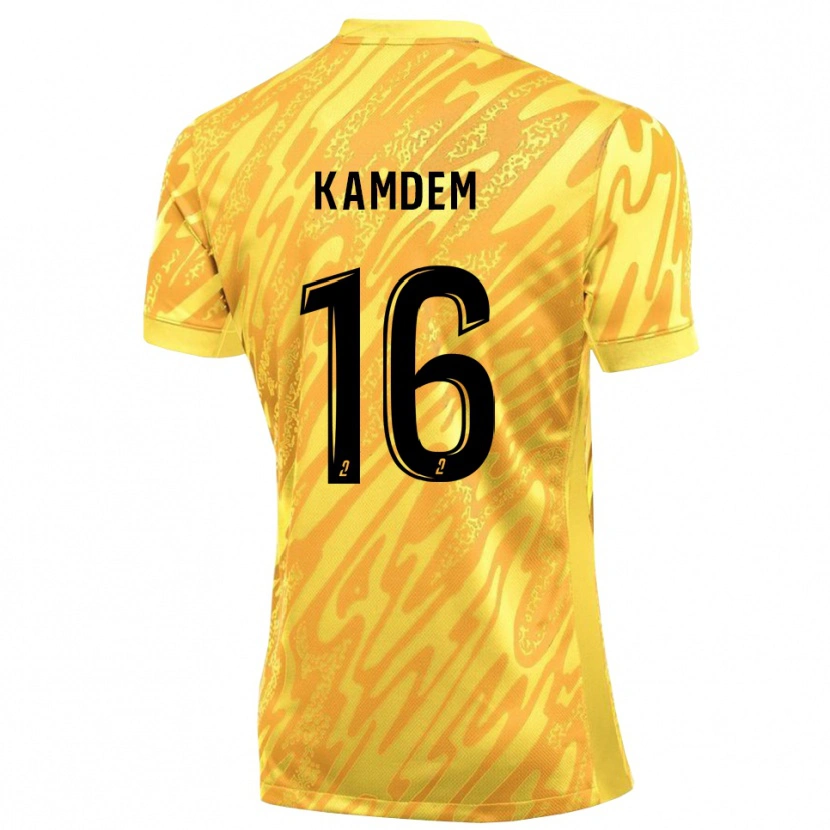 Danxen Mujer Camiseta Kevin Kamdem #16 Amarillo Naranja Portero Equipación 2025/26 La Camisa México