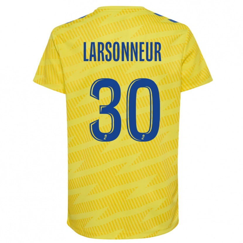 Danxen Mujer Camiseta Gautier Larsonneur #30 Amarillo Azul Portero Equipación 2025/26 La Camisa México