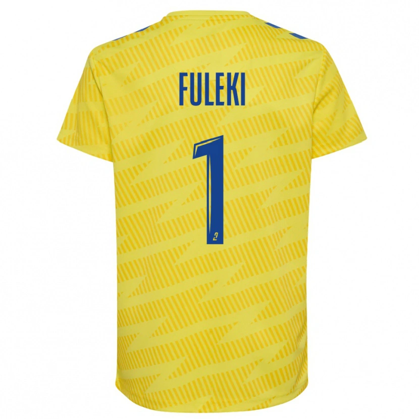 Danxen Mujer Camiseta Rafael Fuleki #1 Amarillo Azul Portero Equipación 2025/26 La Camisa México