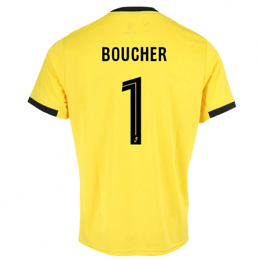 Danxen Mujer Camiseta Zacharie Boucher #1 Negro Amarillo Portero Equipación 2025/26 La Camisa México