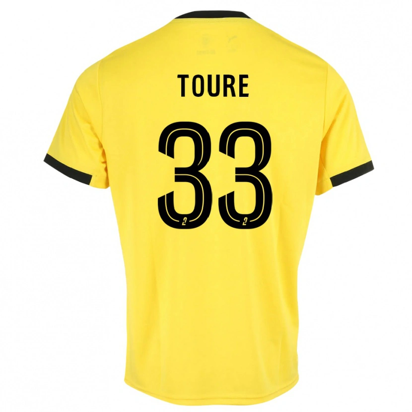 Danxen Mujer Camiseta Almami Touré #33 Negro Amarillo Portero Equipación 2025/26 La Camisa México