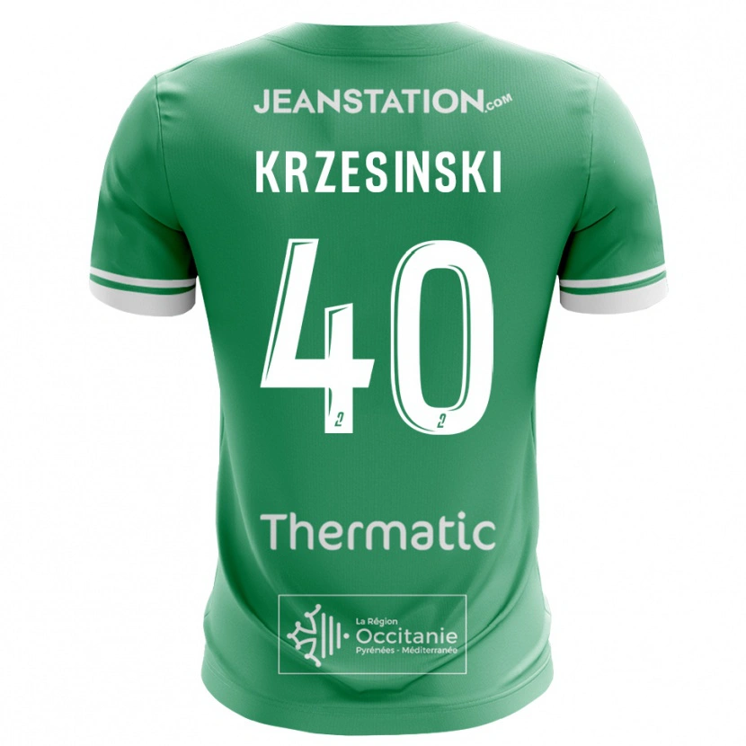 Danxen Mujer Camiseta Clément Krzesinski #40 Verde Blanco Portero Equipación 2025/26 La Camisa México