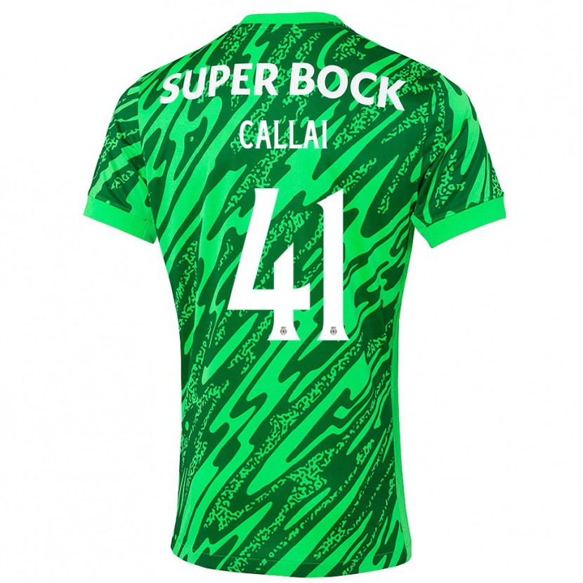 Danxen Mujer Camiseta Diego Callai #41 Verde Blanco Portero Equipación 2025/26 La Camisa México