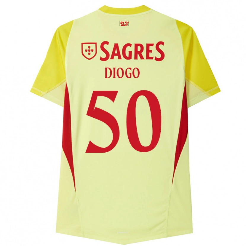 Danxen Mujer Camiseta Diogo Ferreira #50 Amarillo Rojo Portero Equipación 2025/26 La Camisa México