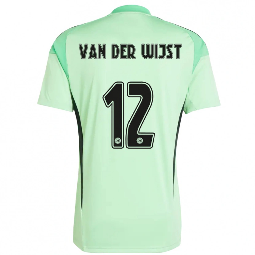 Danxen Mujer Camiseta Giovanni van der Wijst #12 Verde Claro Negro Portero Equipación 2025/26 La Camisa México