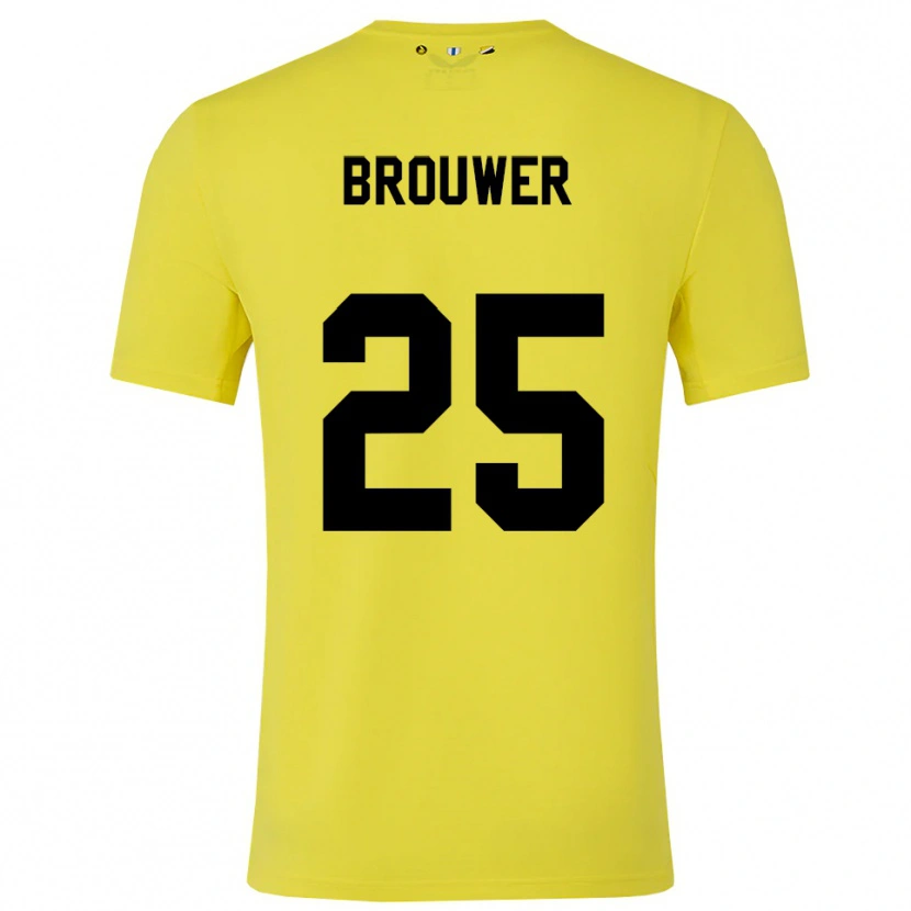 Danxen Mujer Camiseta Michael Brouwer #25 Amarillo Negro Portero Equipación 2025/26 La Camisa México