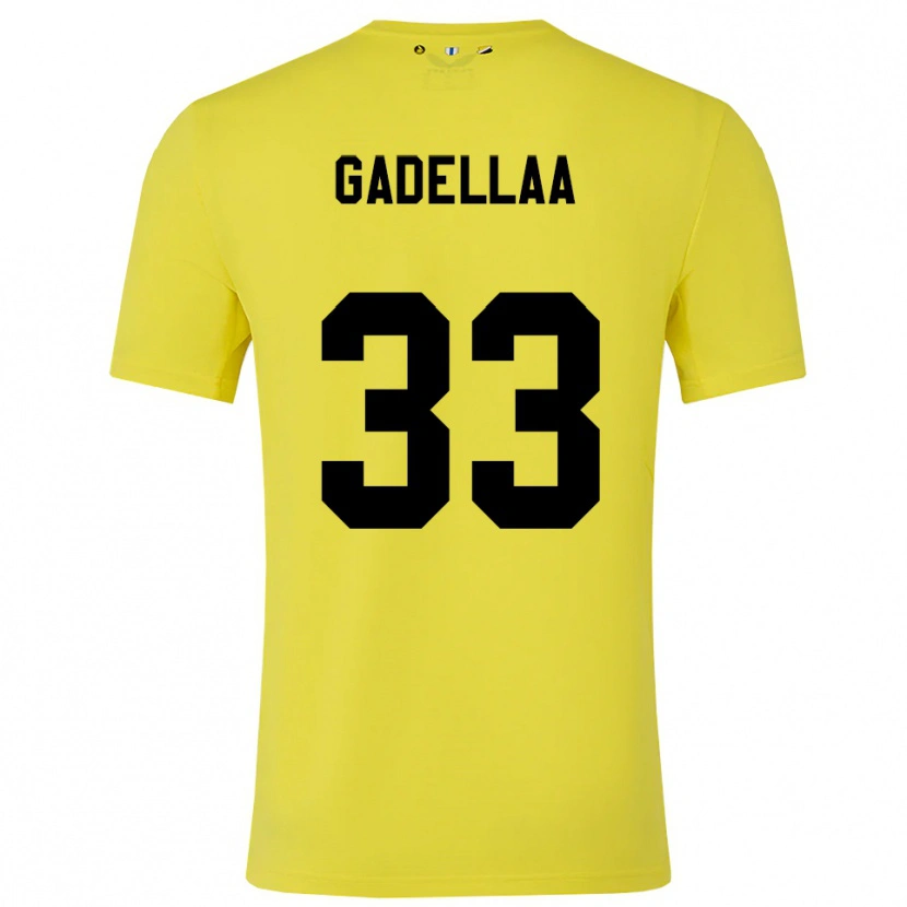 Danxen Mujer Camiseta Kevin Gadellaa #33 Amarillo Negro Portero Equipación 2025/26 La Camisa México