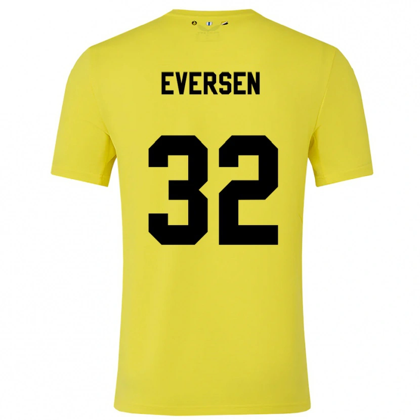 Danxen Mujer Camiseta Justin Eversen #32 Amarillo Negro Portero Equipación 2025/26 La Camisa México