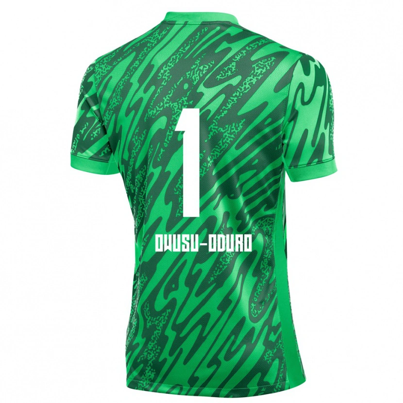 Danxen Mujer Camiseta Rome Jayden Owusu-Oduro #1 Verde Blanco Portero Equipación 2025/26 La Camisa México