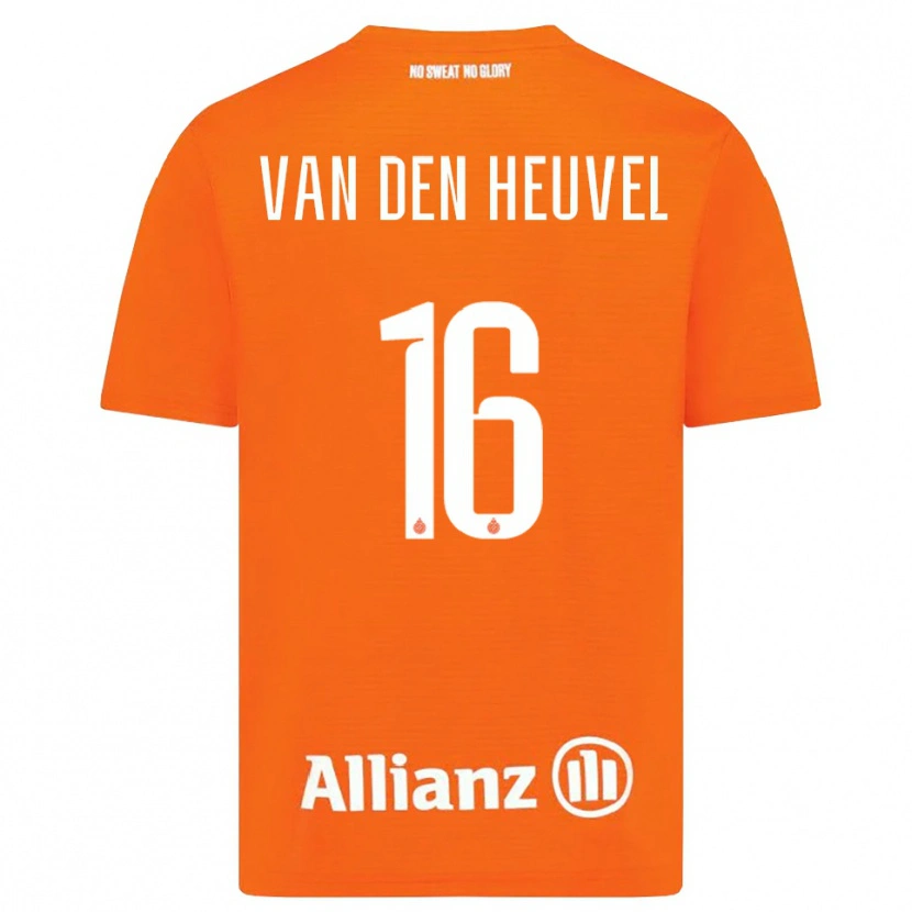 Danxen Mujer Camiseta Dani van den Heuvel #16 Naranja Blanco Portero Equipación 2025/26 La Camisa México