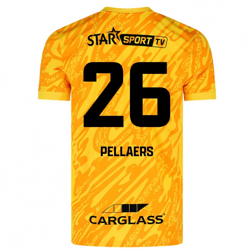 Danxen Mujer Camiseta Amanuel Pellaers #26 Naranja Amarillo Negro Portero Equipación 2025/26 La Camisa México