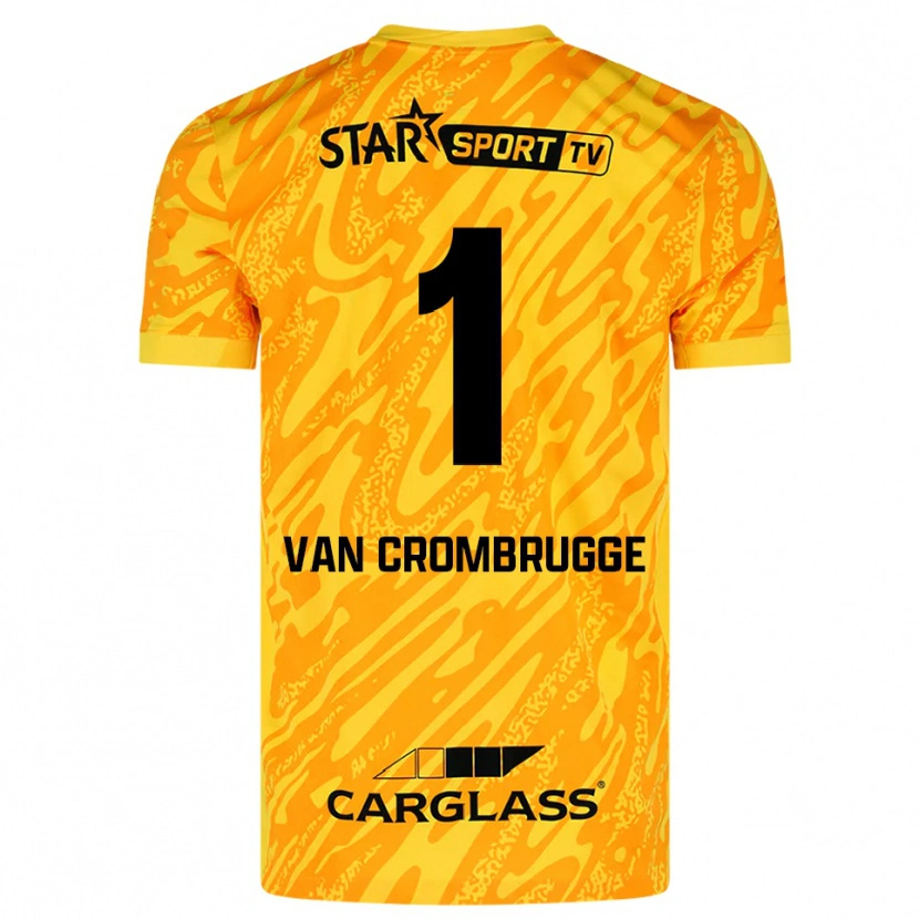 Danxen Mujer Camiseta Hendrik Van Crombrugge #1 Naranja Amarillo Negro Portero Equipación 2025/26 La Camisa México