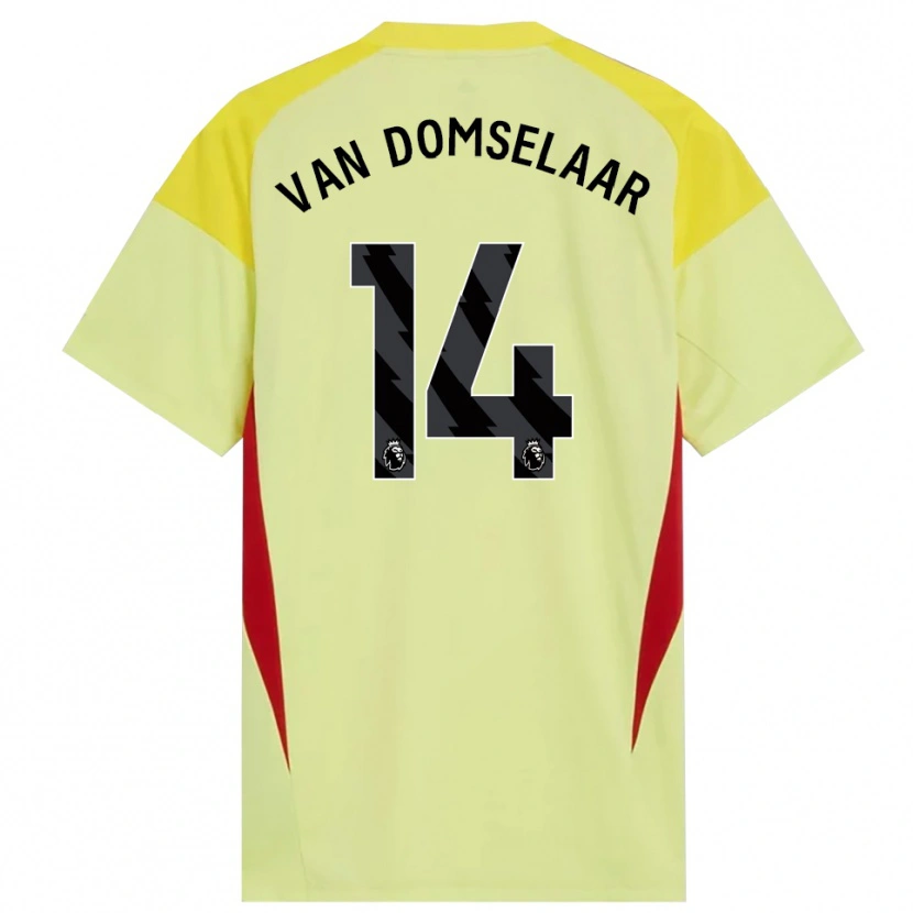 Danxen Mujer Camiseta Daphne Van Domselaar #14 Amarillo Rojo Negro Portero Equipación 2025/26 La Camisa México