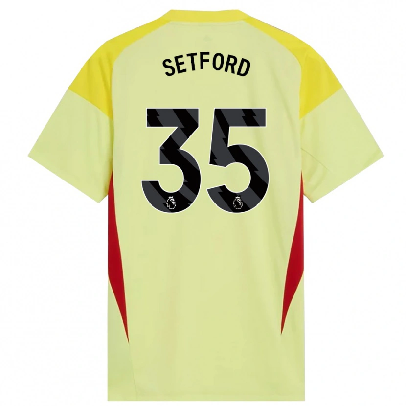 Danxen Mujer Camiseta Tommy Setford #35 Amarillo Rojo Negro Portero Equipación 2025/26 La Camisa México