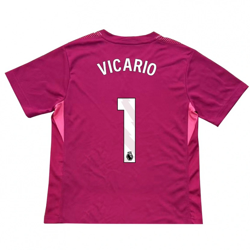Danxen Mujer Camiseta Guglielmo Vicario #1 Rosa Blanco Portero Equipación 2025/26 La Camisa México