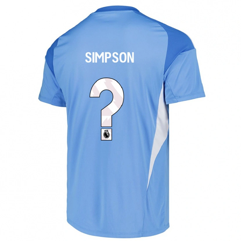 Danxen Mujer Camiseta Carrie Simpson #0 Azul Cielo Blanco Portero Equipación 2025/26 La Camisa México