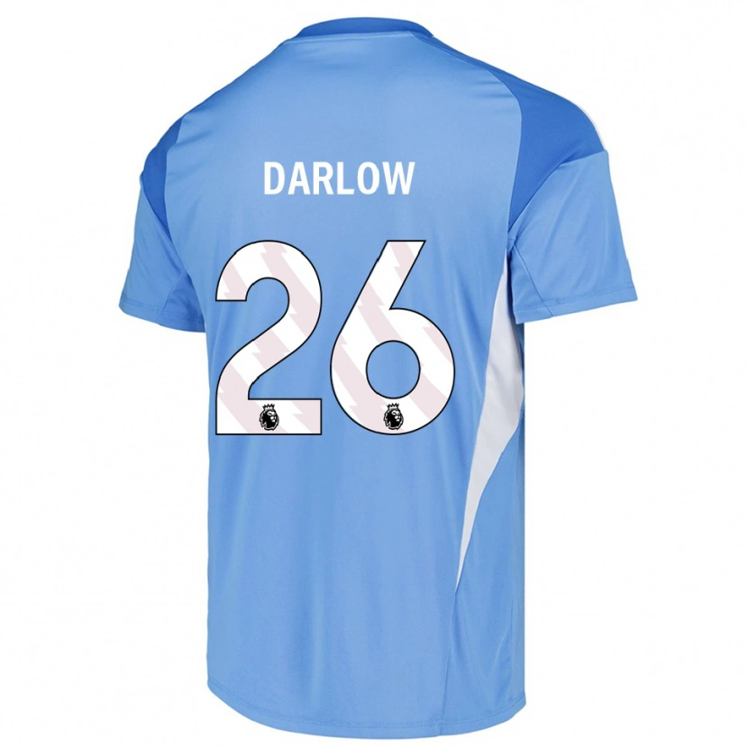 Danxen Mujer Camiseta Karl Darlow #26 Azul Cielo Blanco Portero Equipación 2025/26 La Camisa México