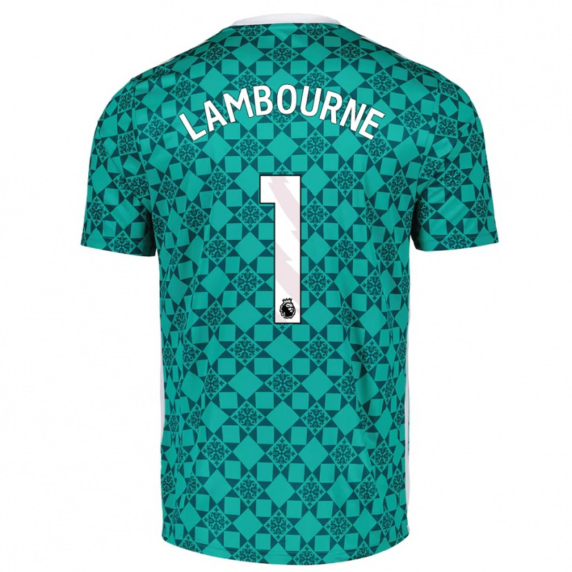 Danxen Mujer Camiseta Demi Lambourne #1 Verde Blanco Portero Equipación 2025/26 La Camisa México
