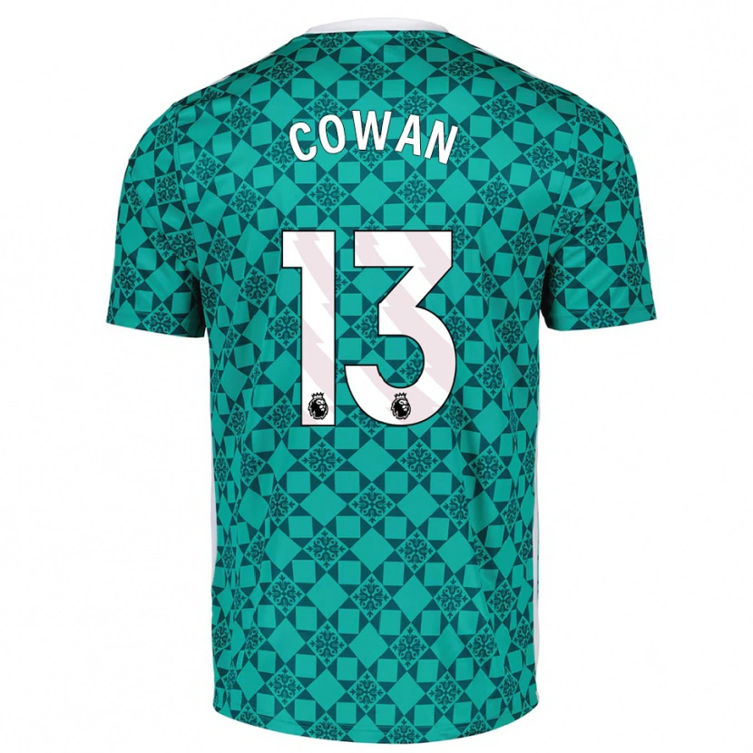 Danxen Mujer Camiseta Joe Cowan #13 Verde Blanco Portero Equipación 2025/26 La Camisa México