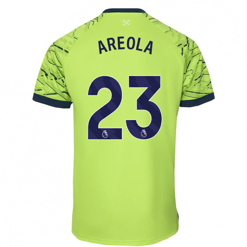 Danxen Mujer Camiseta Alphonse Areola #23 Verde Fluorescente Portero Equipación 2025/26 La Camisa México