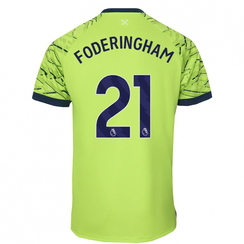 Danxen Mujer Camiseta Wes Foderingham #21 Verde Fluorescente Portero Equipación 2025/26 La Camisa México