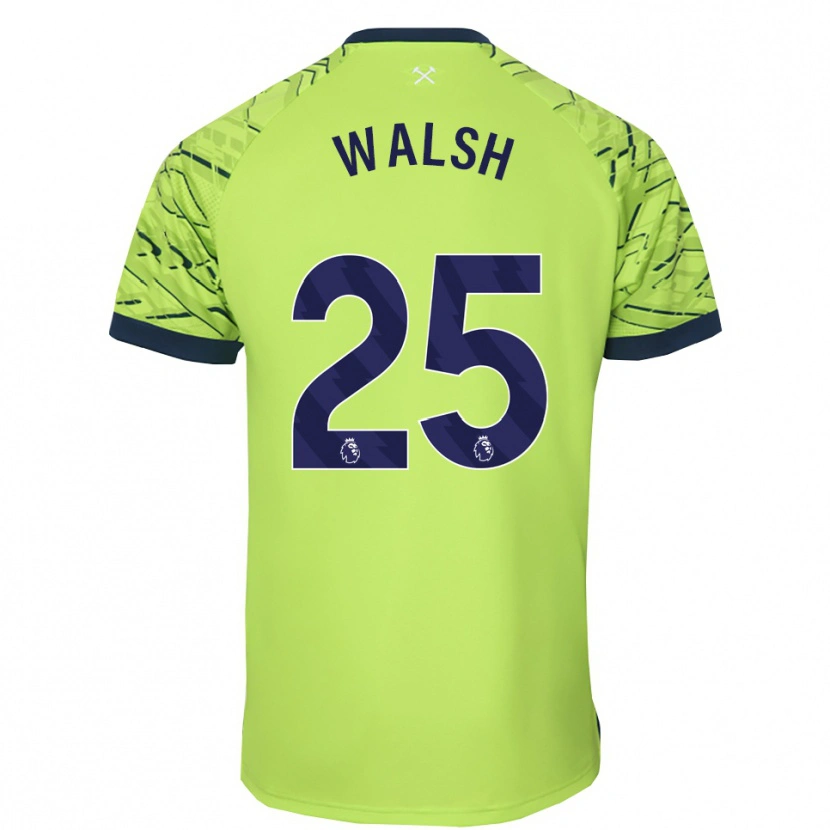 Danxen Mujer Camiseta Megan Walsh #25 Verde Fluorescente Portero Equipación 2025/26 La Camisa México