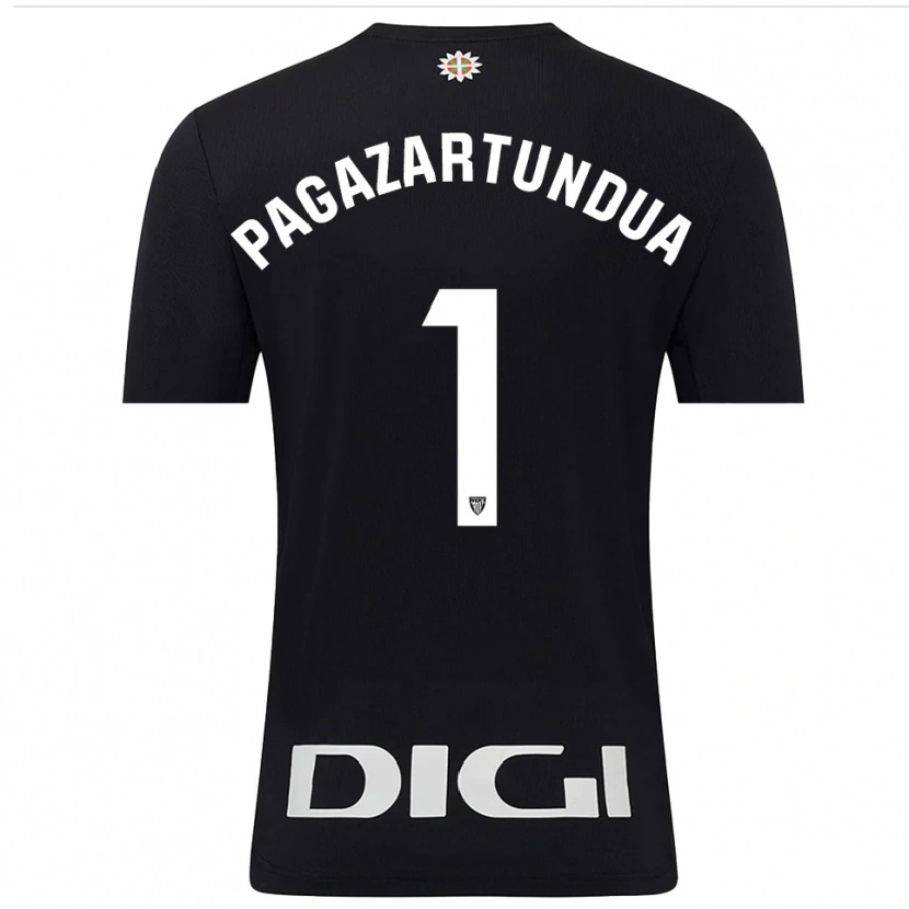Danxen Mujer Camiseta Iker Pagazartundua #1 Negro Blanco Portero Equipación 2025/26 La Camisa México