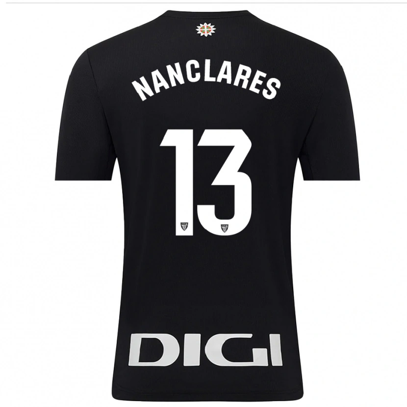 Danxen Mujer Camiseta Adriana Nanclares Romero #13 Negro Blanco Portero Equipación 2025/26 La Camisa México