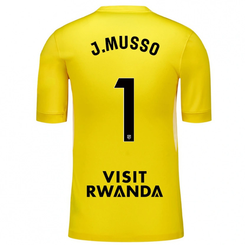 Danxen Mujer Camiseta Juan Musso #1 Amarillo Negro Portero Equipación 2025/26 La Camisa México