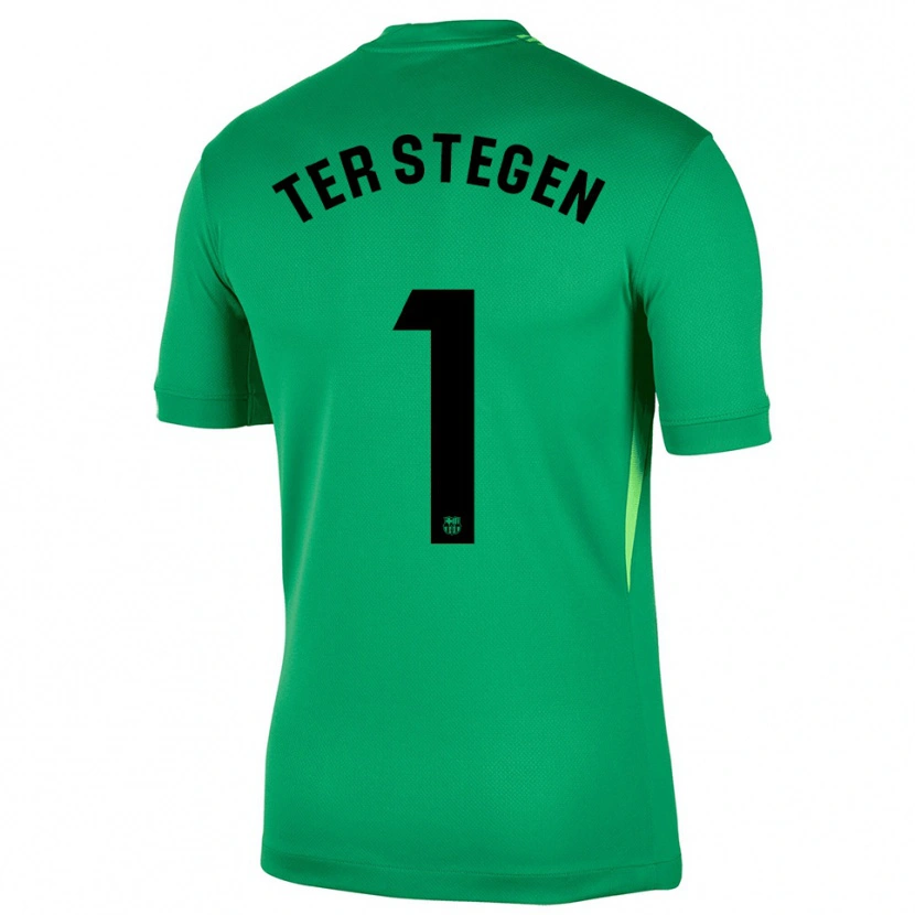 Danxen Mujer Camiseta Marc-André ter Stegen #1 Verde Negro Portero Equipación 2025/26 La Camisa México