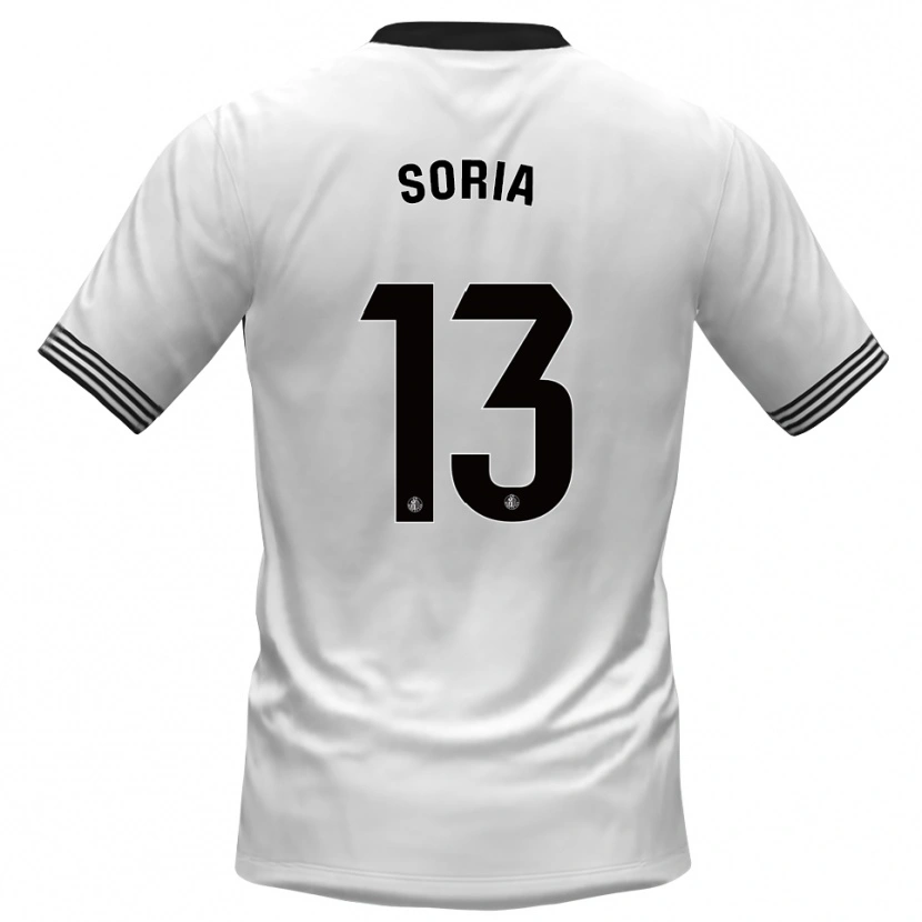 Danxen Mujer Camiseta David Soria #13 Blanco Negro Portero Equipación 2025/26 La Camisa México