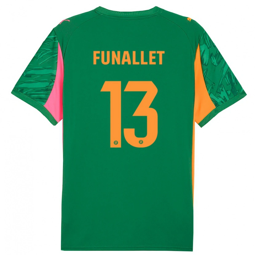 Danxen Mujer Camiseta Pau Funallet #13 Verde Naranja Portero Equipación 2025/26 La Camisa México