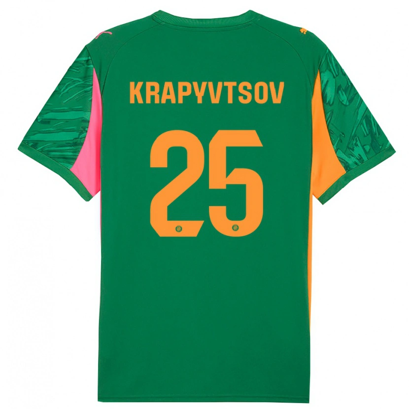 Danxen Mujer Camiseta Vladyslav Krapyvtsov #25 Verde Naranja Portero Equipación 2025/26 La Camisa México
