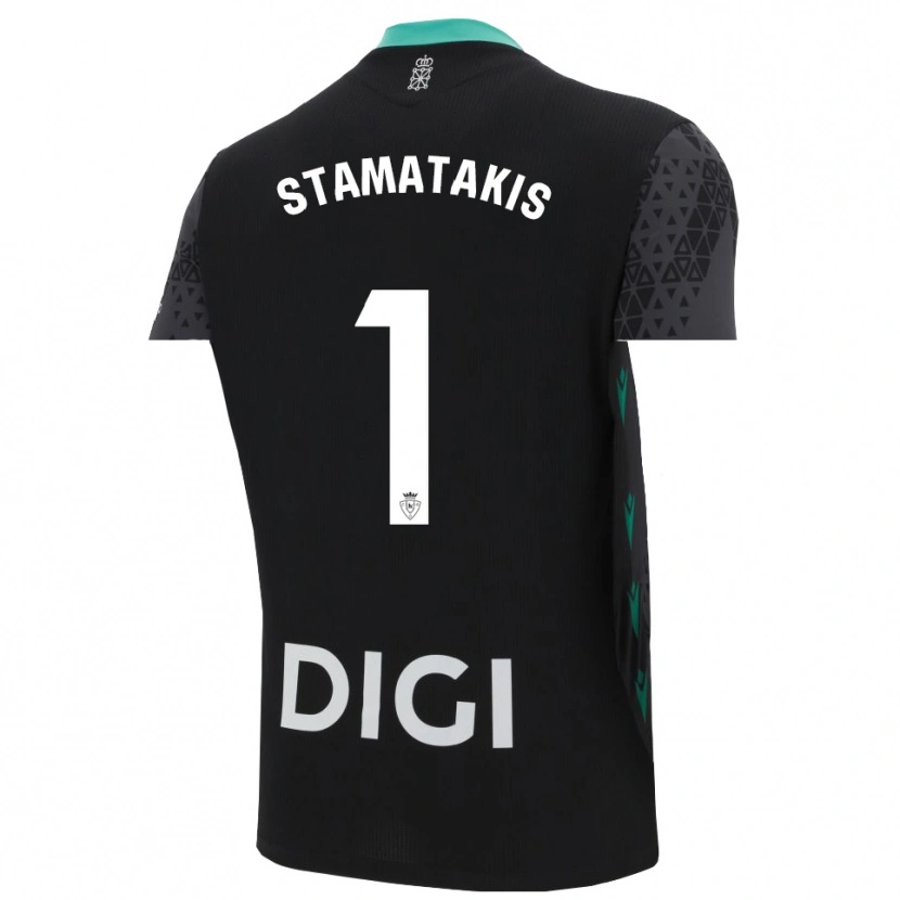 Danxen Mujer Camiseta Dimitrios Stamatakis #1 Gris Oscuro Negro Portero Equipación 2025/26 La Camisa México