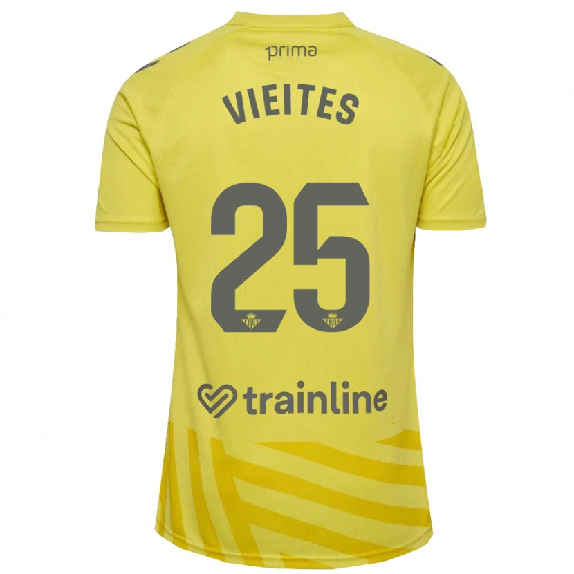 Danxen Mujer Camiseta Fran Vieites #25 Amarillo Gris Portero Equipación 2025/26 La Camisa México