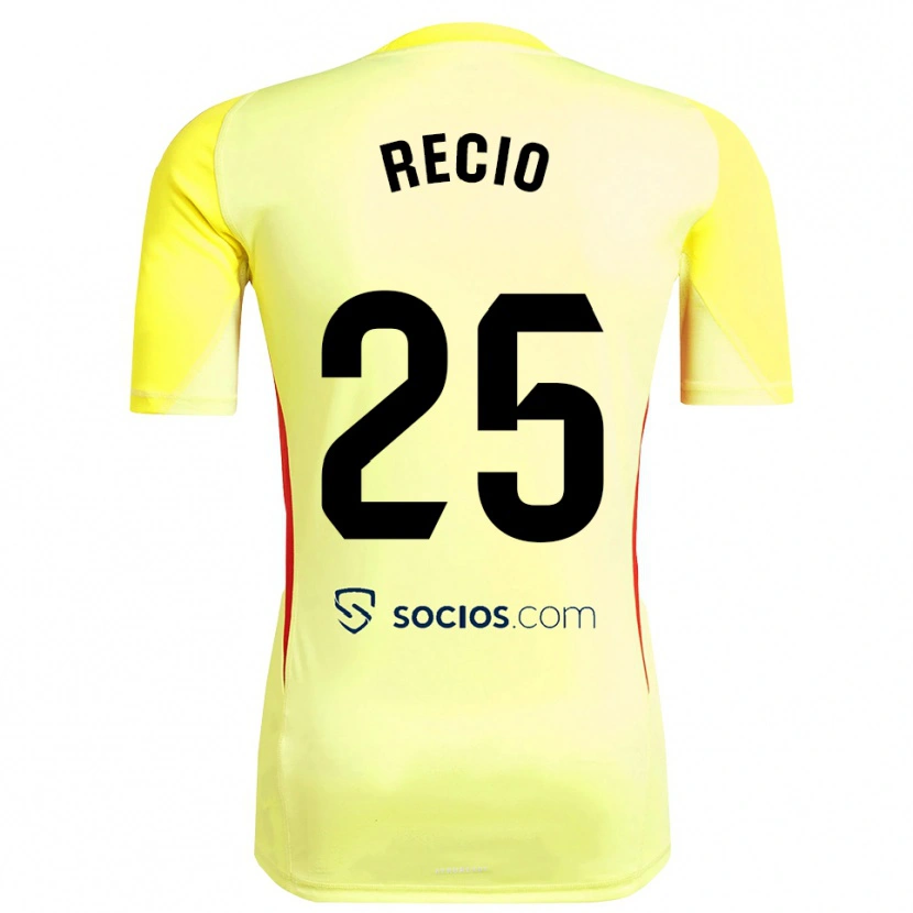 Danxen Mujer Camiseta Sergio Recio #25 Amarillo Rojo Negro Portero Equipación 2025/26 La Camisa México
