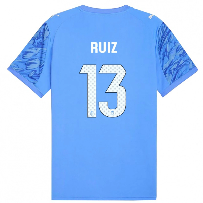 Danxen Mujer Camiseta Nil Ruiz #13 Azul Blanco Portero Equipación 2025/26 La Camisa México