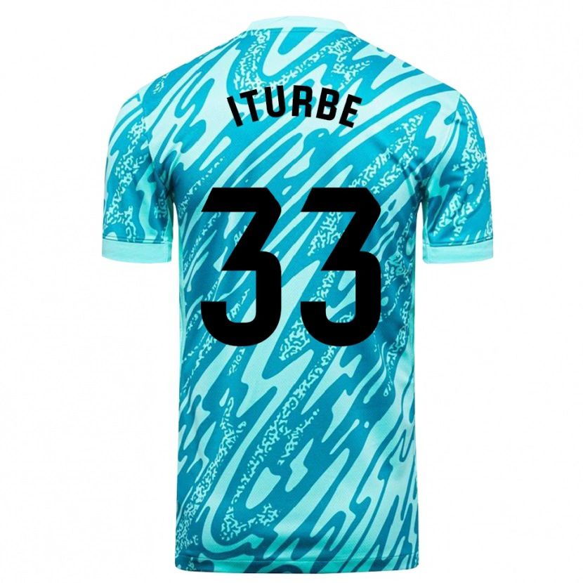 Danxen Mujer Camiseta Alejandro Iturbe #33 Azul Cielo Blanco Portero Equipación 2025/26 La Camisa México