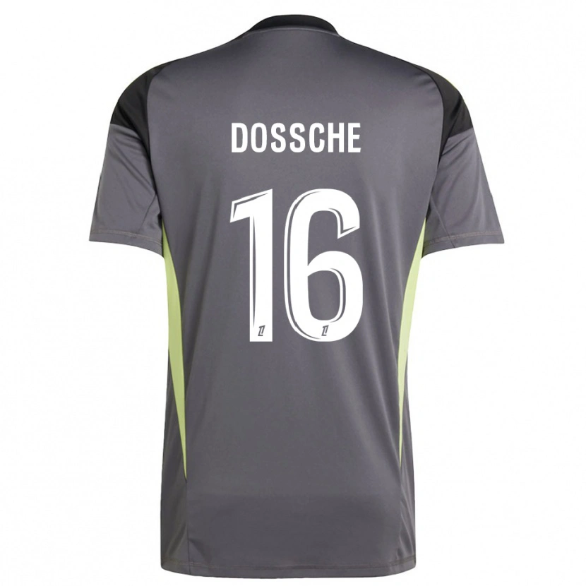 Danxen Mujer Camiseta Marvin Dossche #16 Gris Oscuro Verde Portero Equipación 2025/26 La Camisa México