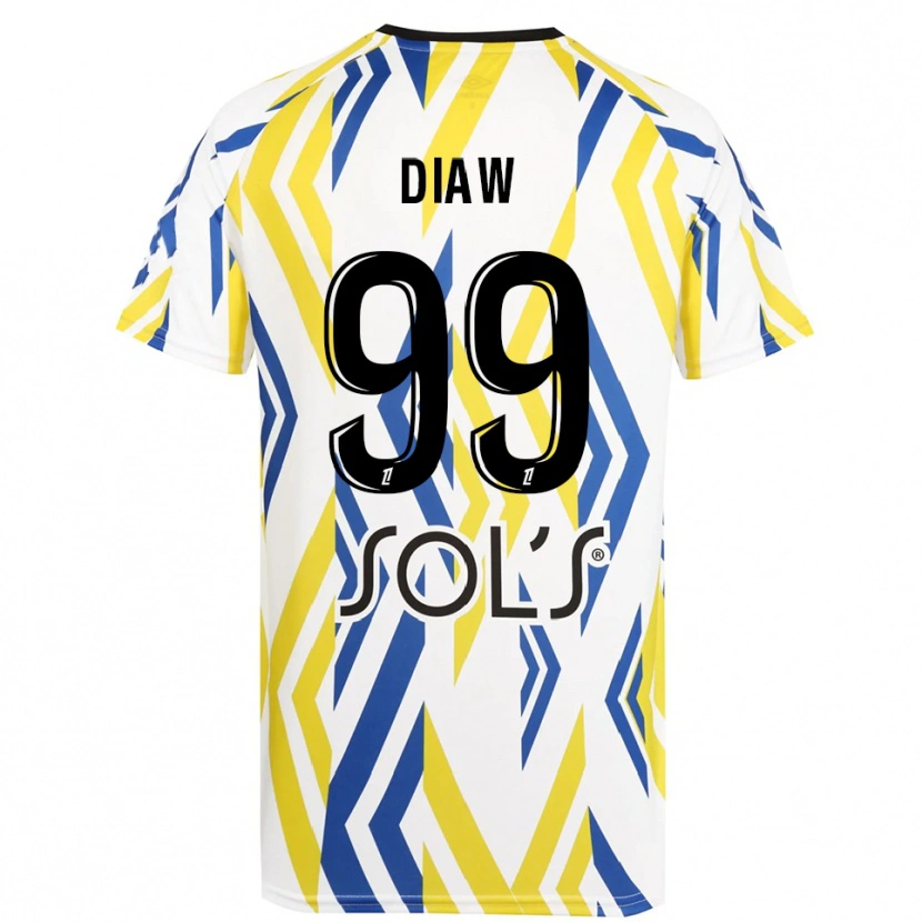 Danxen Mujer Camiseta Mory Diaw #99 Blanco Rojo Azul Portero Equipación 2025/26 La Camisa México