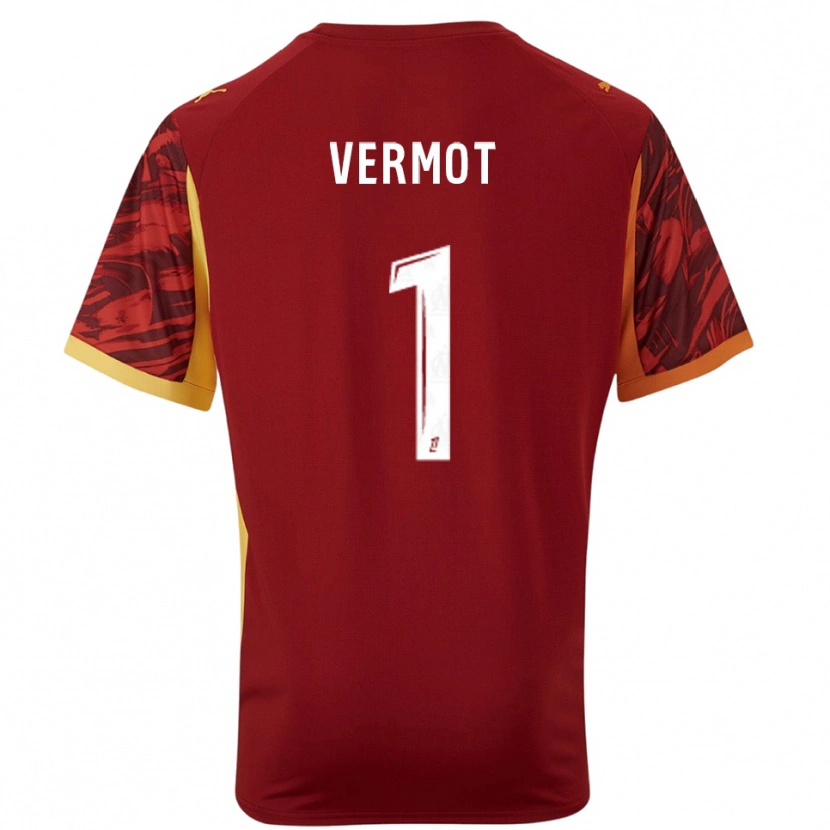 Danxen Mujer Camiseta Théo Vermot #1 Marrón Borgoña Portero Equipación 2025/26 La Camisa México
