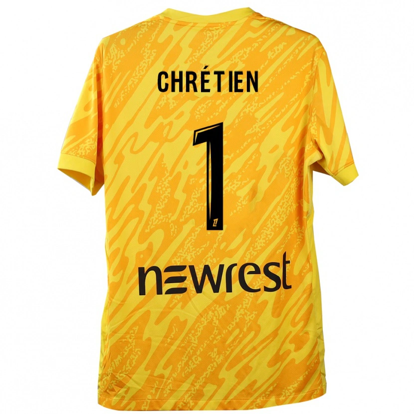 Danxen Mujer Camiseta Jean-Pierre Chrétien #1 Amarillo Negro Portero Equipación 2025/26 La Camisa México