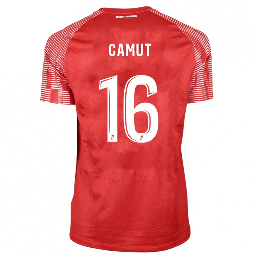 Danxen Mujer Camiseta Maël Camut #16 Rojo Blanco Portero Equipación 2025/26 La Camisa México