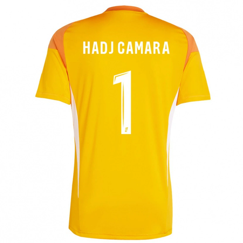 Danxen Mujer Camiseta El Hadj Camara #1 Blanco Naranja Claro Portero Equipación 2025/26 La Camisa México