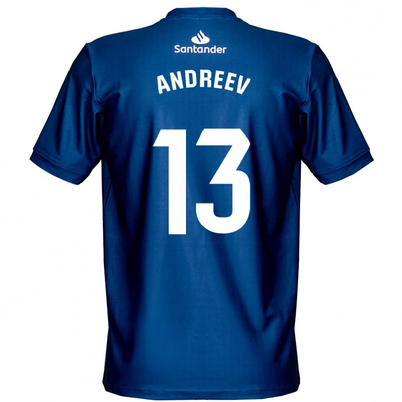 Danxen Mujer Camiseta Plamen Andreev #13 Blanco Azul Real Portero Equipación 2025/26 La Camisa México