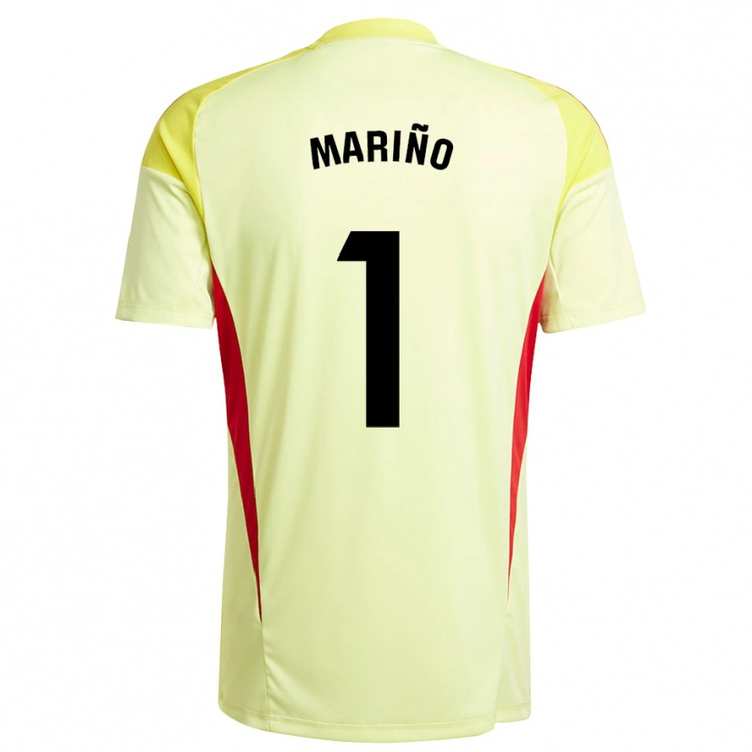 Danxen Mujer Camiseta Diego Mariño #1 Rojo Amarillo Claro Portero Equipación 2025/26 La Camisa México