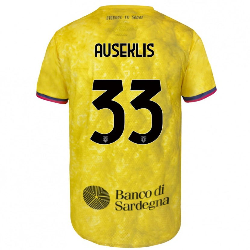 Danxen Mujer Camiseta Henrijs Auseklis #33 Amarillo Negro Portero Equipación 2025/26 La Camisa México