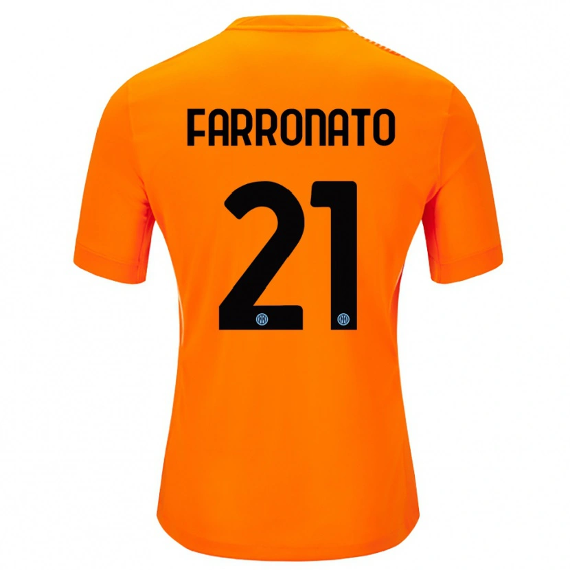 Danxen Mujer Camiseta Matteo Farronato #21 Naranja Claro Negro Portero Equipación 2025/26 La Camisa México