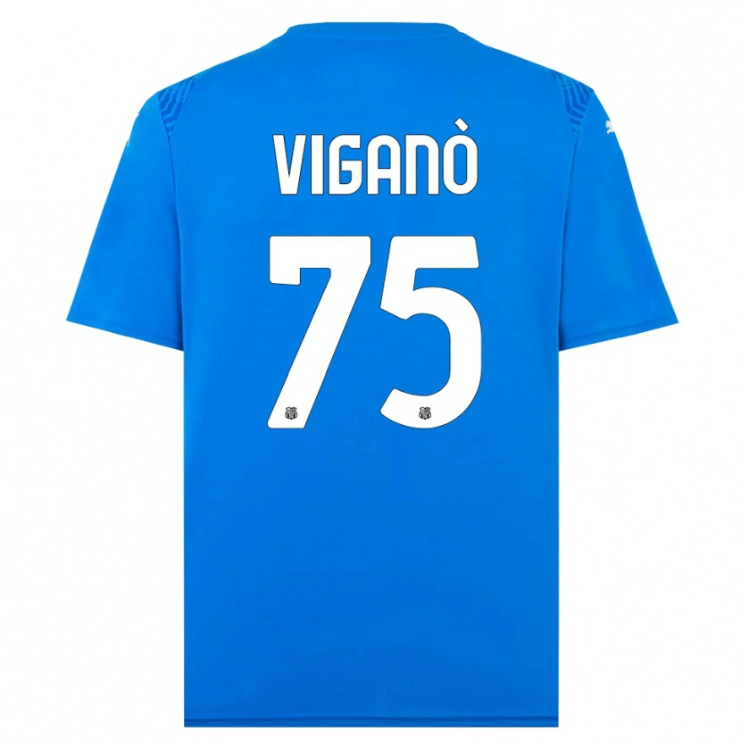 Danxen Mujer Camiseta Lorenzo Viganò #75 Azul Blanco Portero Equipación 2025/26 La Camisa México